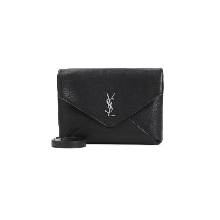 Saint Laurent Ysl Large Pouch On Strap In Black