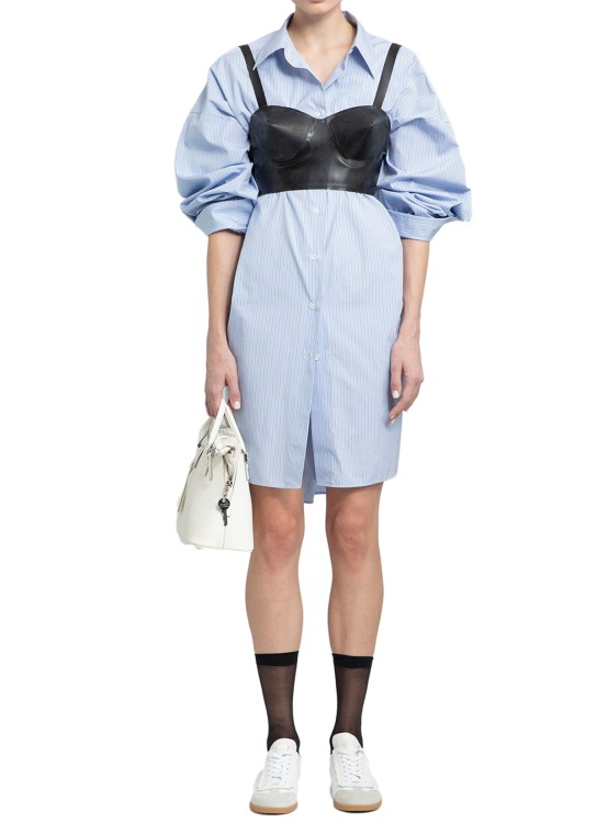 Maison Margiela Latex Cropped Top In Blue
