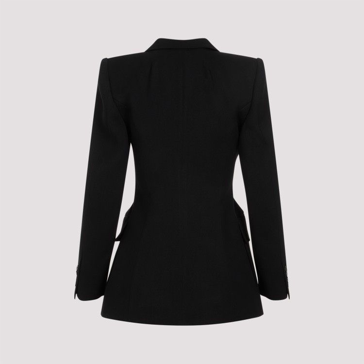 Balenciaga Hourglass Wool Blazer In Black