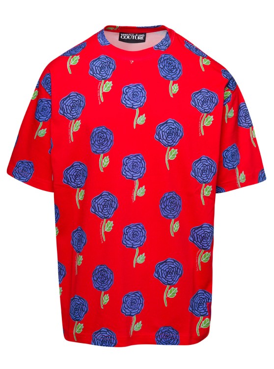 Versace Jeans Couture Roses T-shirt In Red