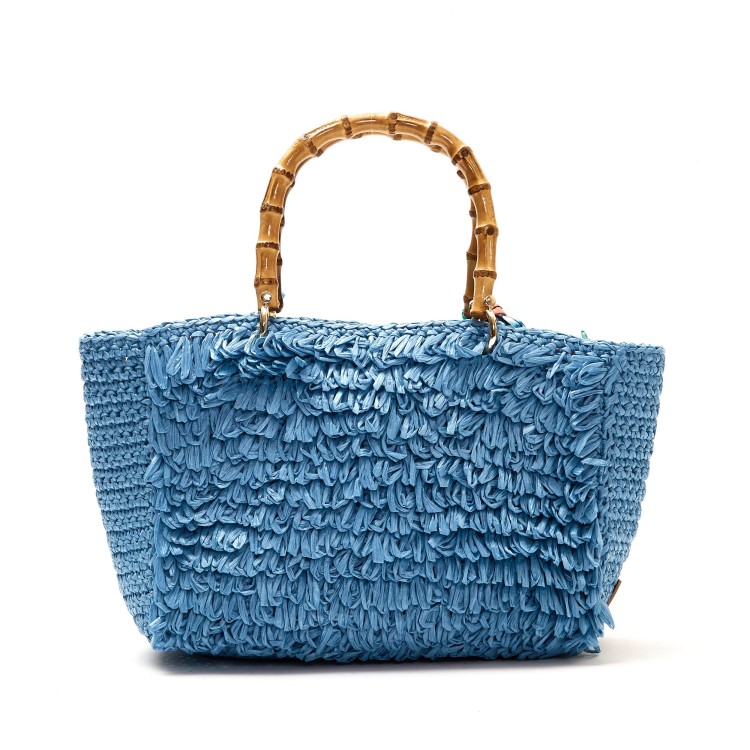 Chica Light Blue Fringe Crochet Bag