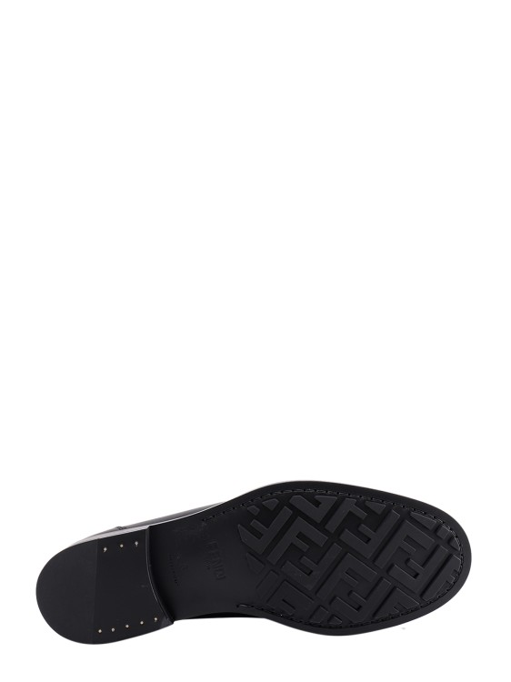 Shop Fendi Ff Print Insert Leather Loafer In Black