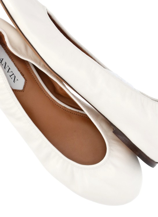 Shop Lanvin Leather Ballerinas In White