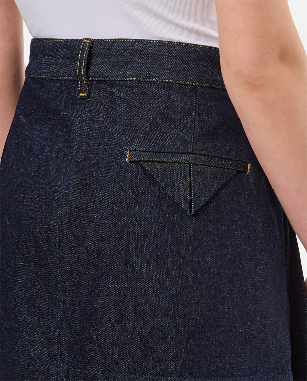 Shop Bottega Veneta Denim Pleated Mini Skirt In Neutrals