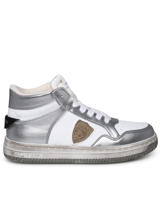 Shop Philippe Model Lion Sneaker In Two-tone Polyurethane Blend In White