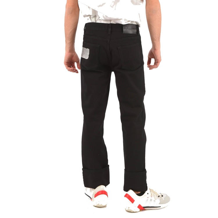 Shop Givenchy Logo Cotton Jeans In Black