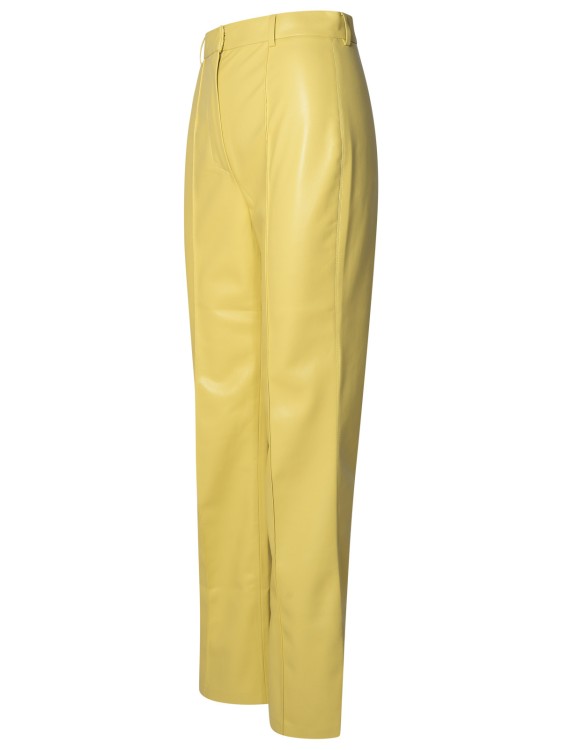 Shop Nanushka Leena' Lime Polyurethane Pants In Gold