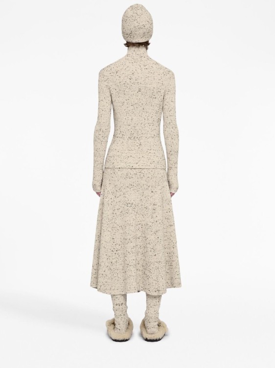 Shop Jil Sander Ribbed-knit Wool Skirt In Neutrals