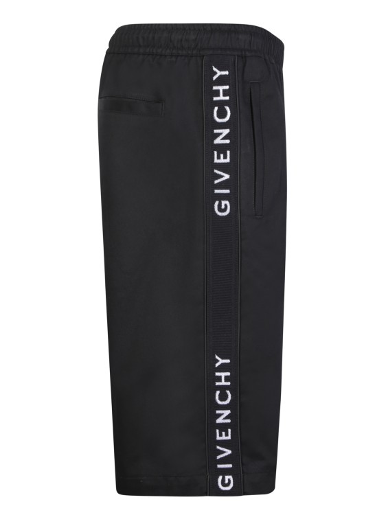 Shop Givenchy Black Shorts Featuring Logo Side Stripes