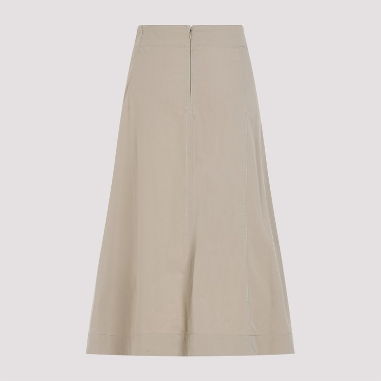 Shop Bottega Veneta Compact Knot Sand Cotton Midi Skirt In Neutrals