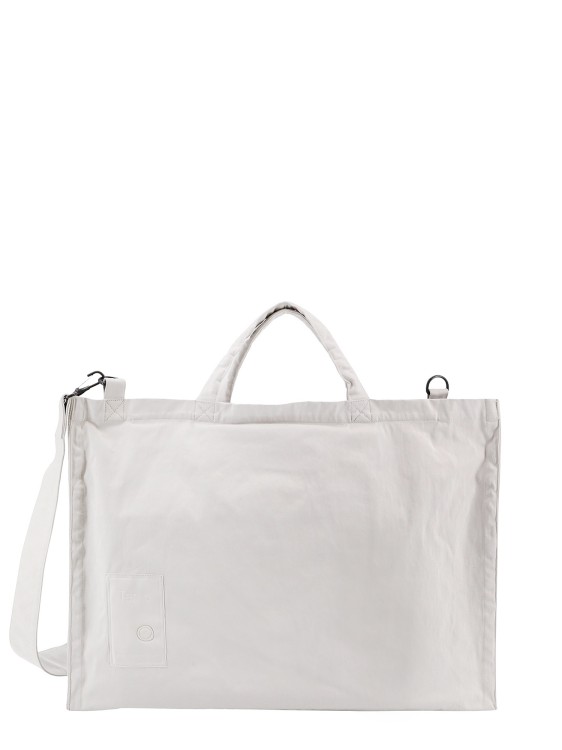 Shop Ten C Nylon Shoulder Bag With Engraved Logo In White