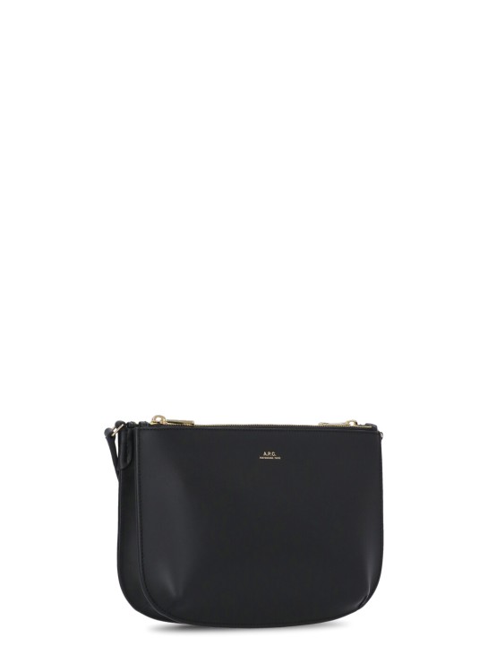 Shop Apc Black Leather Shoulder Bag