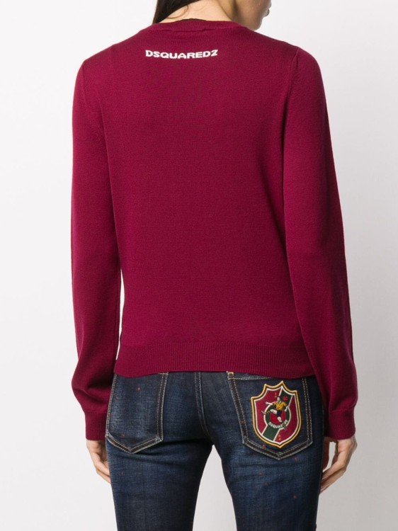 Shop Dsquared2 Logo Knit Sweater In Pink