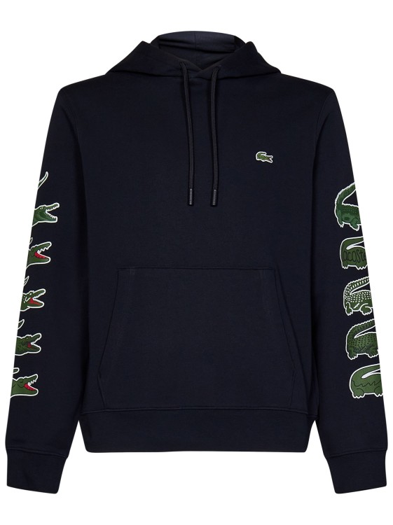 LACOSTE NAVY BLUE COTTON HOODIE