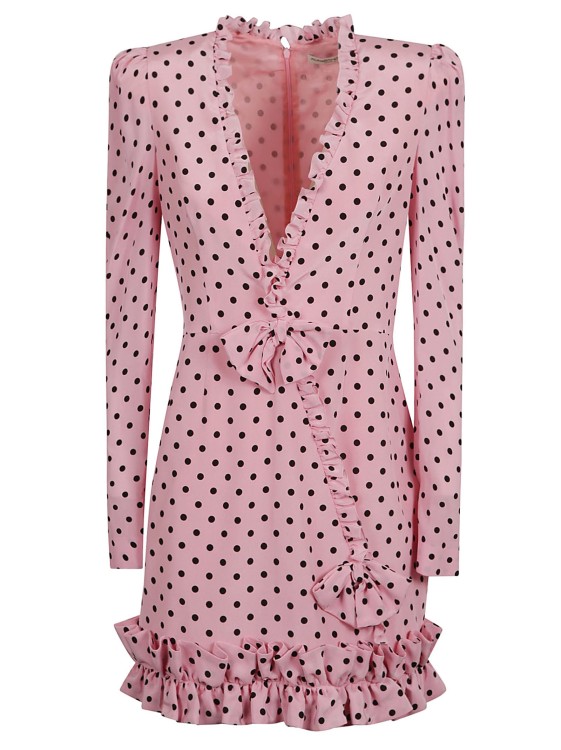 Shop Alessandra Rich Polka Dot Mini Dress In Pink