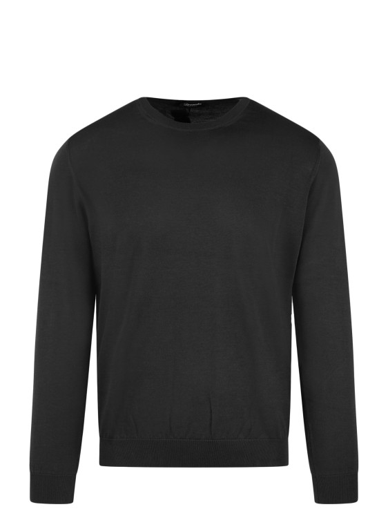Shop Drumohr Cotton Knit Sweater In Black