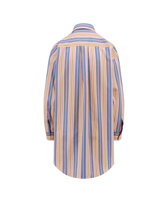 Shop Etro Cotton Shirt With Striped Motif In Grey