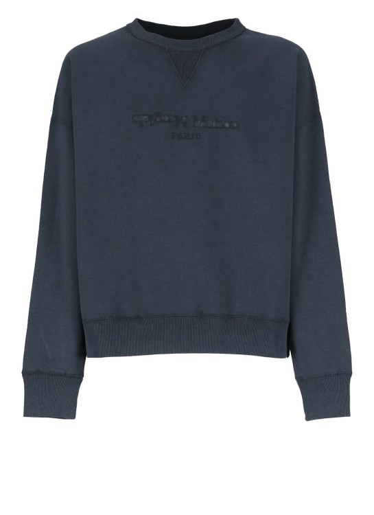 Shop Maison Margiela Sweatshirt With Inverse Logo In Black