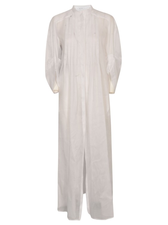 Shop Alberta Ferretti White Semi-sheer Dress