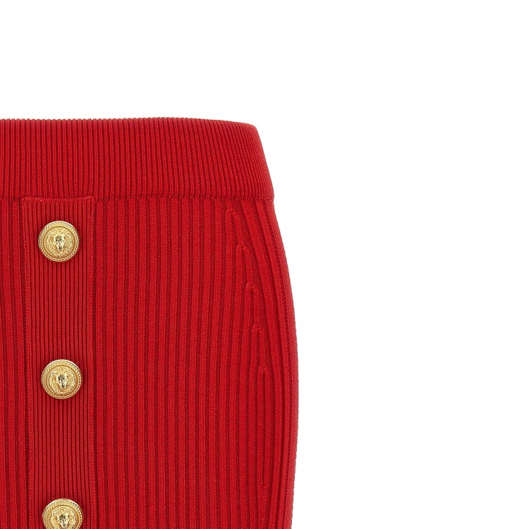 Shop Balmain Knee-length Mini Skirt In Red