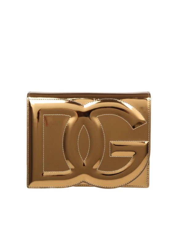 DOLCE & GABBANA CROSSBODY BAG IN GOLD COLOR LAMINATED LEATHER