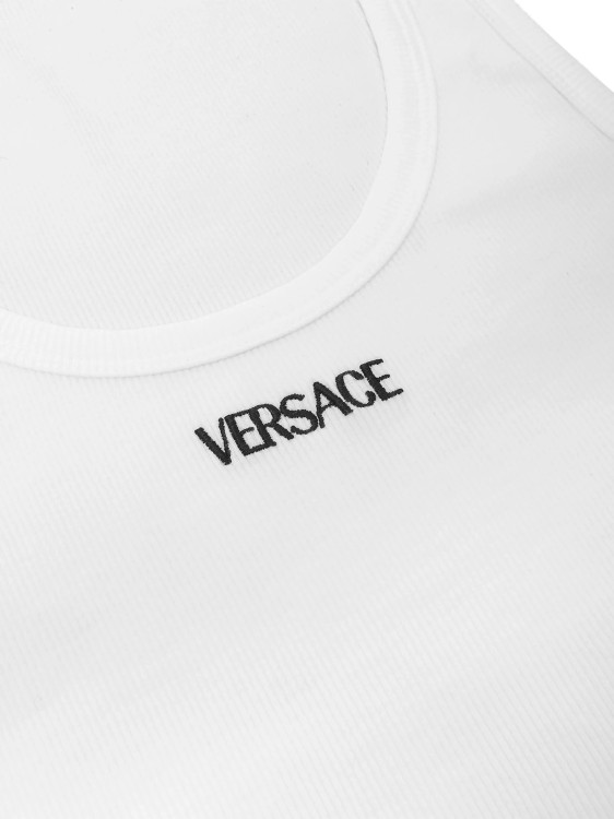 Shop Versace White Logo Tank Top