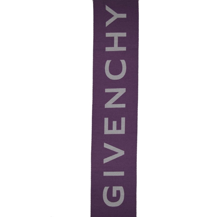 Shop Givenchy Wool Logo Scarf In Purple