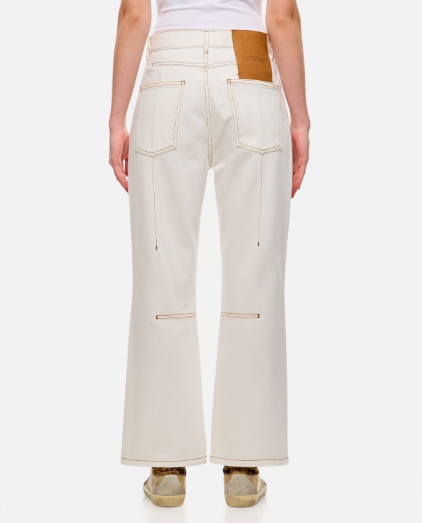 Shop Jacquemus Regular Denim Pant In White