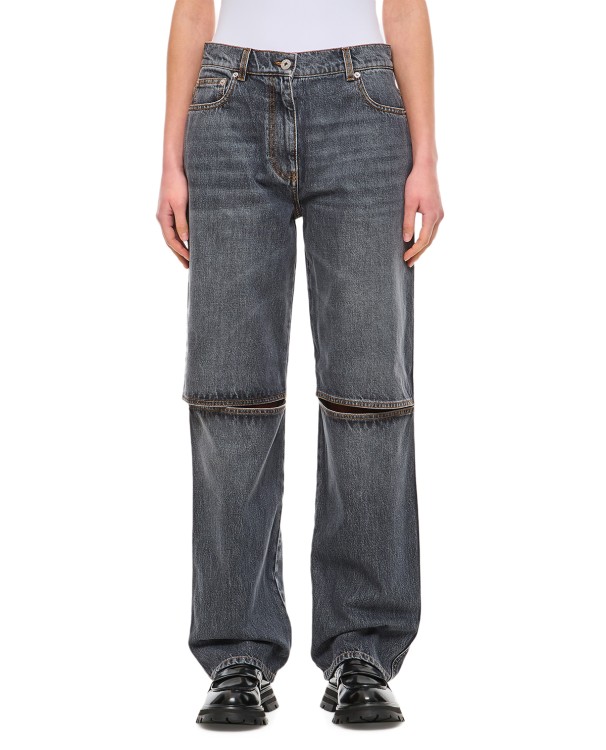 Jw Anderson Cut Out Knee Bootcut Jeans In Grey
