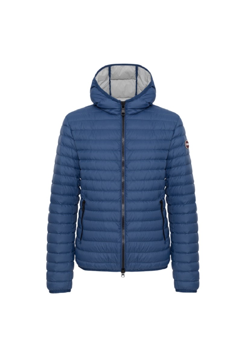 Colmar Originals Lightweight Down Jacket With Fixed Hood And Water-repellent Finish In Blue