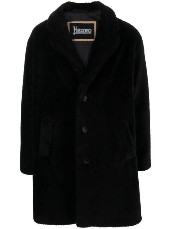 Shop Herno Black Single-breasted Coats