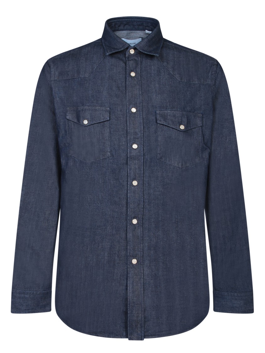Lardini Regular Fit Shirt With Chest Pockets In Grey