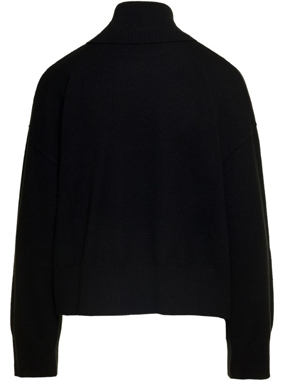 Shop P.a.r.o.s.h Black Mock Neck Sweatshirt With Long Sleeves In Cashmere