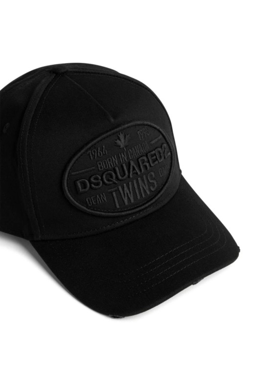 Shop Dsquared2 Black Logo-patch Cotton Baseball Cap