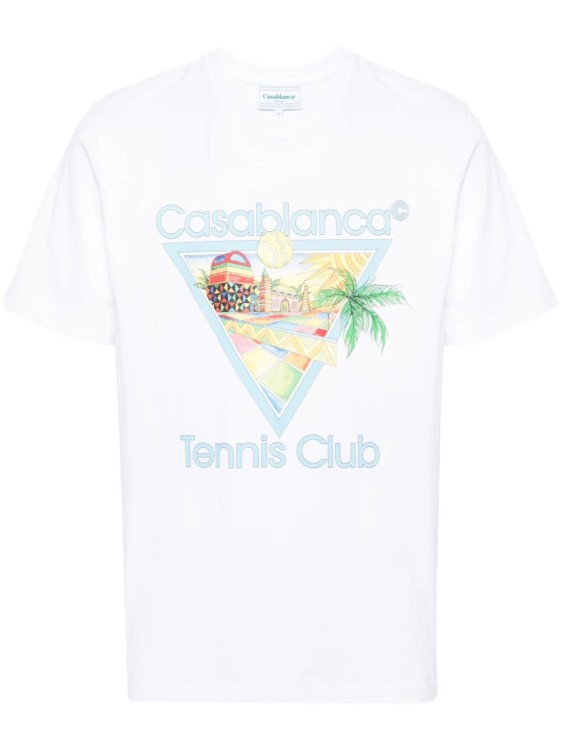 Shop Casablanca White Afro Cubism Tennis Club T-shirt