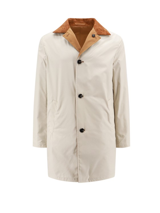 Shop Kiton Cotton, Wool And Nylon Reversible Coat In Brown