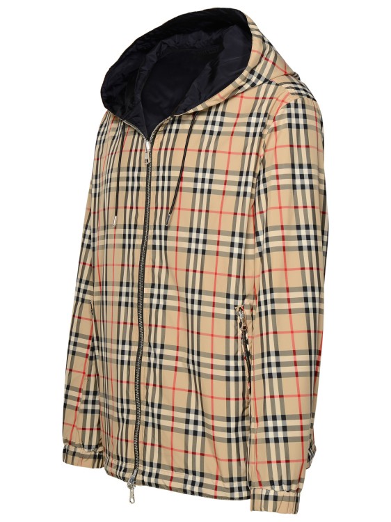 Shop Burberry Reversible Jacket In Beige Polyester In Neutrals