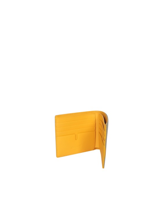 Shop Burberry Leather Wallet In Yellow