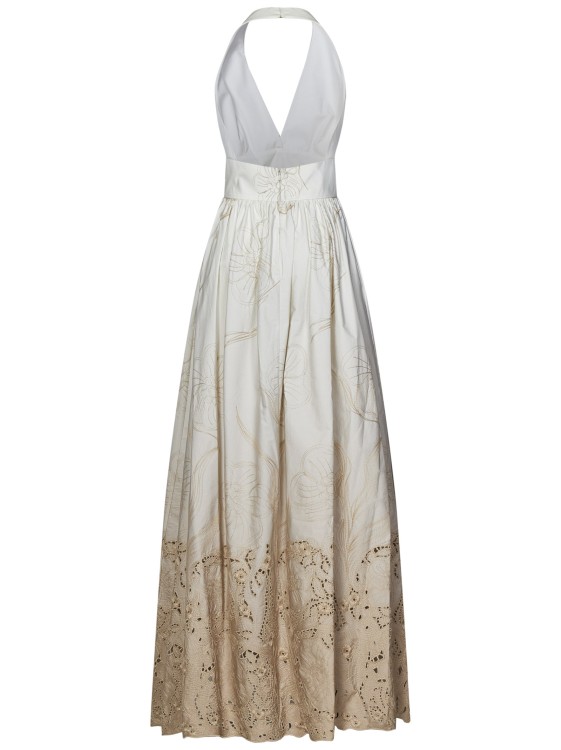 Shop Elie Saab Long White Poplin Dress