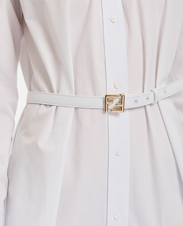 Shop Fendi Popeline Shirt Dress In White