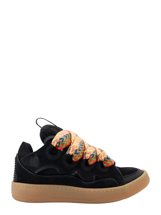 Lanvin Suede And Mesh Sneakers In Black