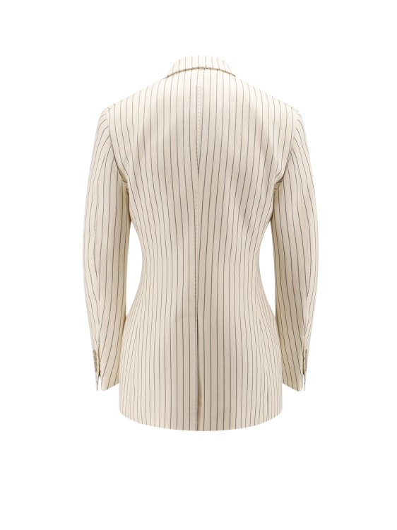 Shop Tom Ford Double-breasted Jacket With Striped Pattern In Neutrals