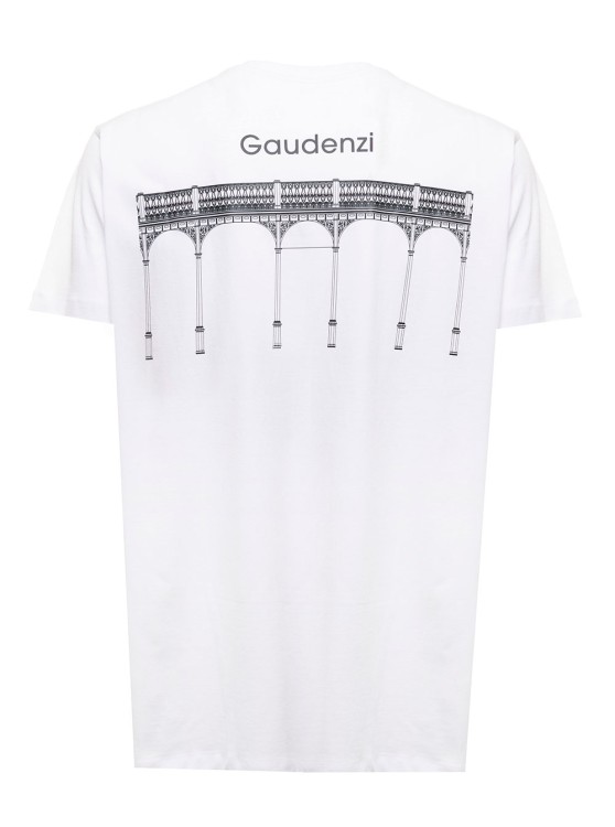 Shop Gaudenzi White Cotton T-shirt With Logo Print