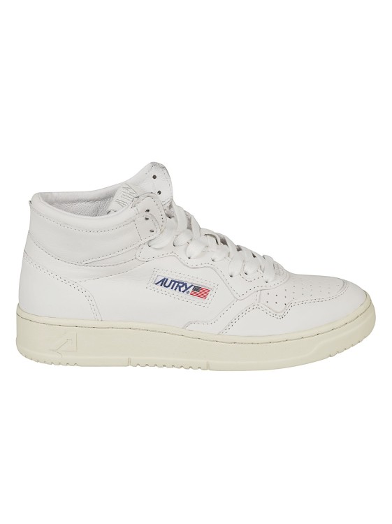 Shop Autry Medalist Logo-patch Lace-up Sneakers In Neutrals