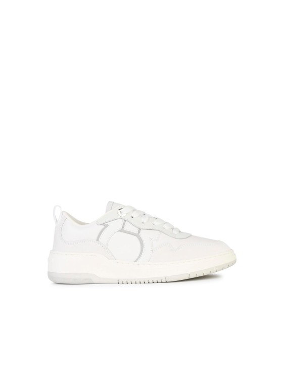 Ferragamo Salvatore 'dania' White Leather Sneakers In White
