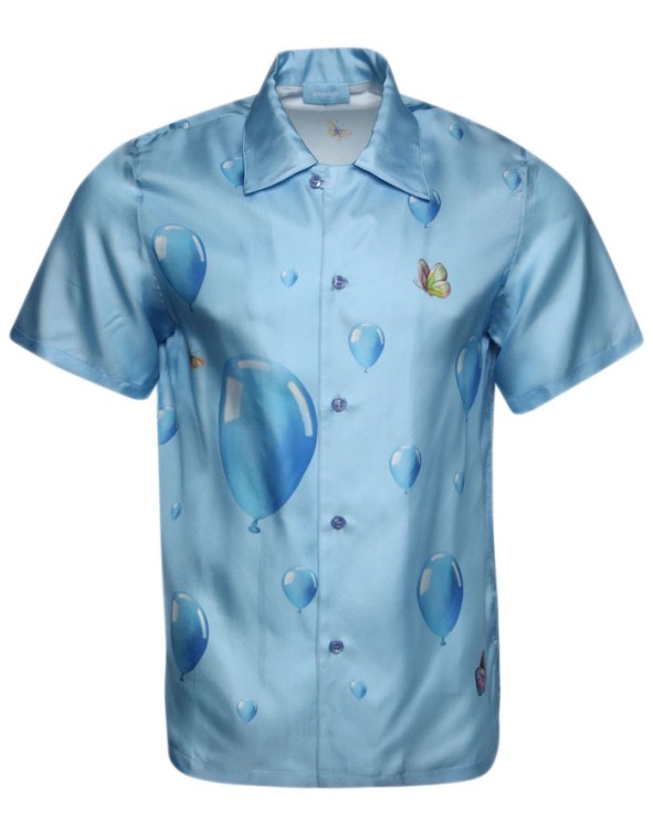 3.paradis Dreaming Balloons Short Sleeve Shirt Sky Blue | ModeSens