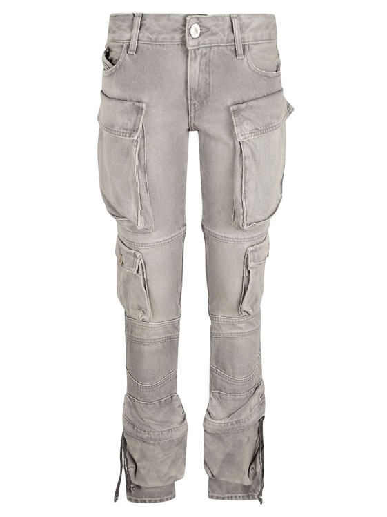Attico Essie Tapered Cargo Jeans In Grey