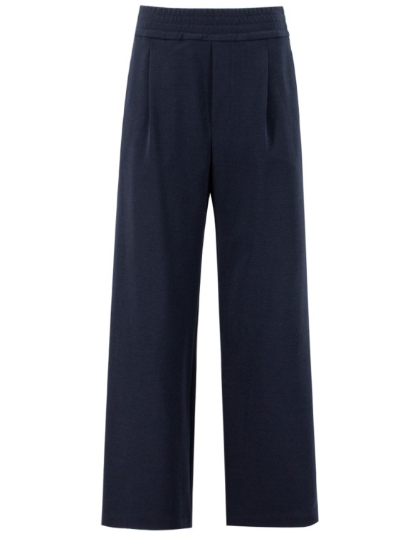 Panicale Navy Cotton Blend Trousers In Black
