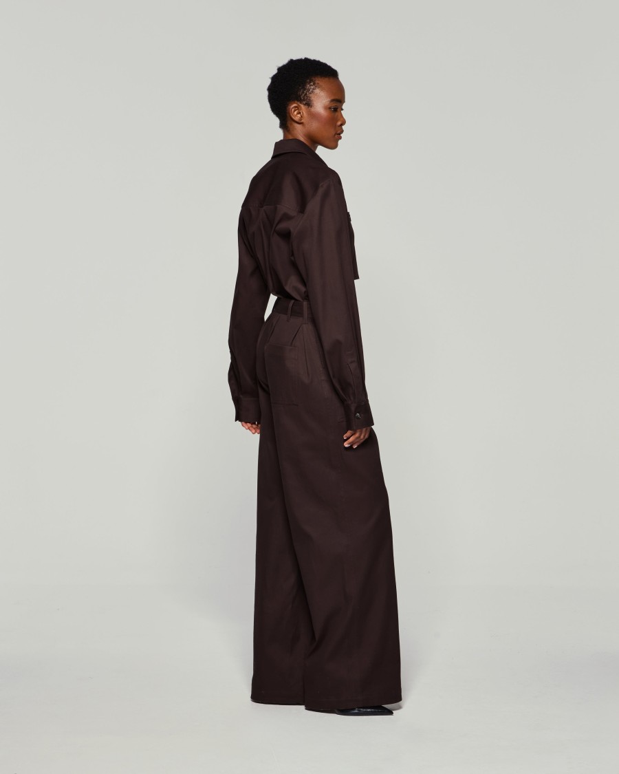 Serena Bute Cargo Jumpsuit - Chocolate Brown In Brown
