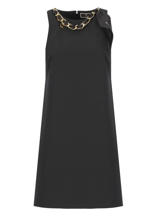 Shop Elisabetta Franchi Crepe Stretch Minidress In Black